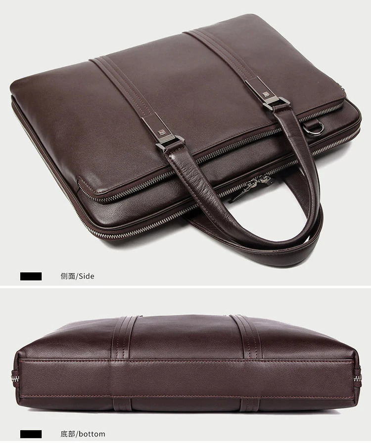 Genuine Leather Briefcase Men Leather Business Bag 15.6 Laptop Bag 14 Male Office Bag Document File Case Shoulder Bag 250715