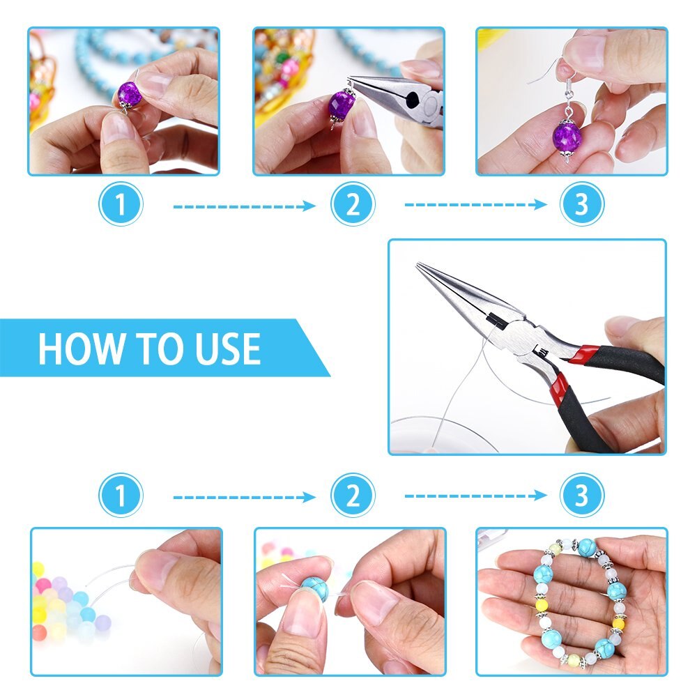 Jewelry Findings Set Jewelry Making Kit Jewelry Findings Starter Beading Making and Repair Tools Kit Earring Accessory Pliers and Forceps Tool