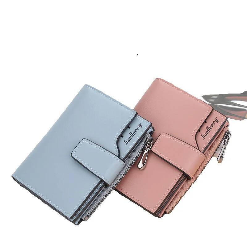 Free Shipping 2025 New Designer Bag Leather Goods Baellerry Women's Short Wallet Korean Style Multi-card Slot Zipper Buckle Coin Purse Wallet Who