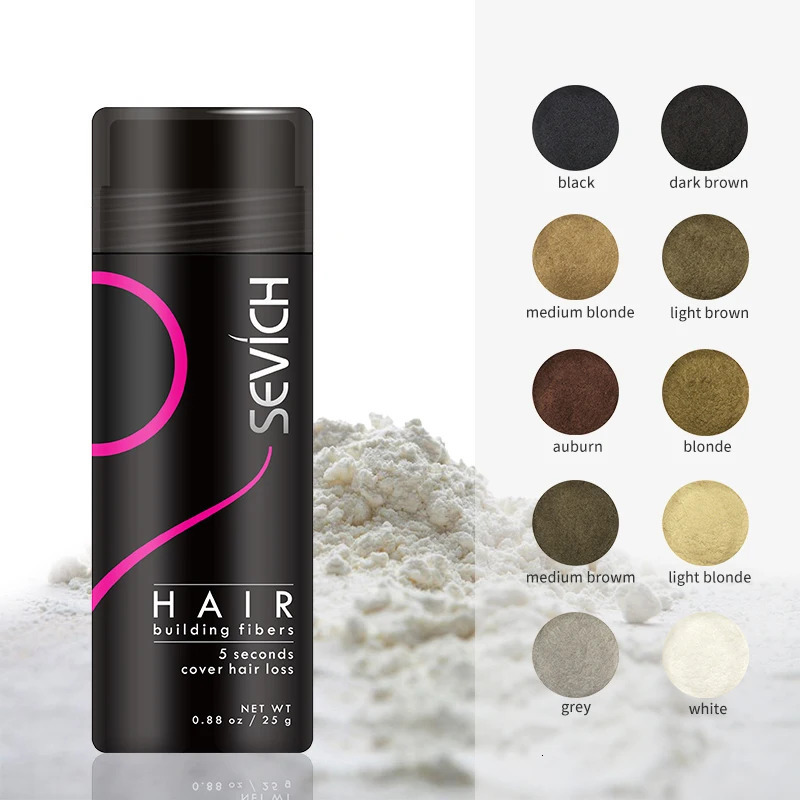 Sevich 25g hair building fibers powder hair loss products bald extension thicken hair spray jar keratin 250625