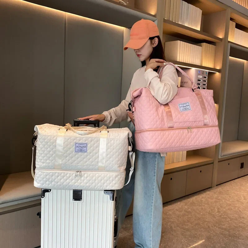 Lightweight Luggage Bag Large Capacity Travel Duffle Bag Gym Tote Bags Shoulder Weekender Overnight Bag 250624