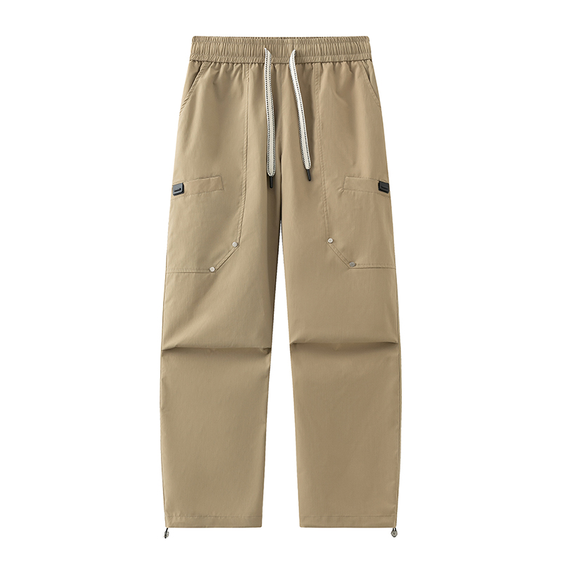 Men's summer work pants, thin American style functional combat pants, straight leg casual long pants, quick-drying ice silk pants.