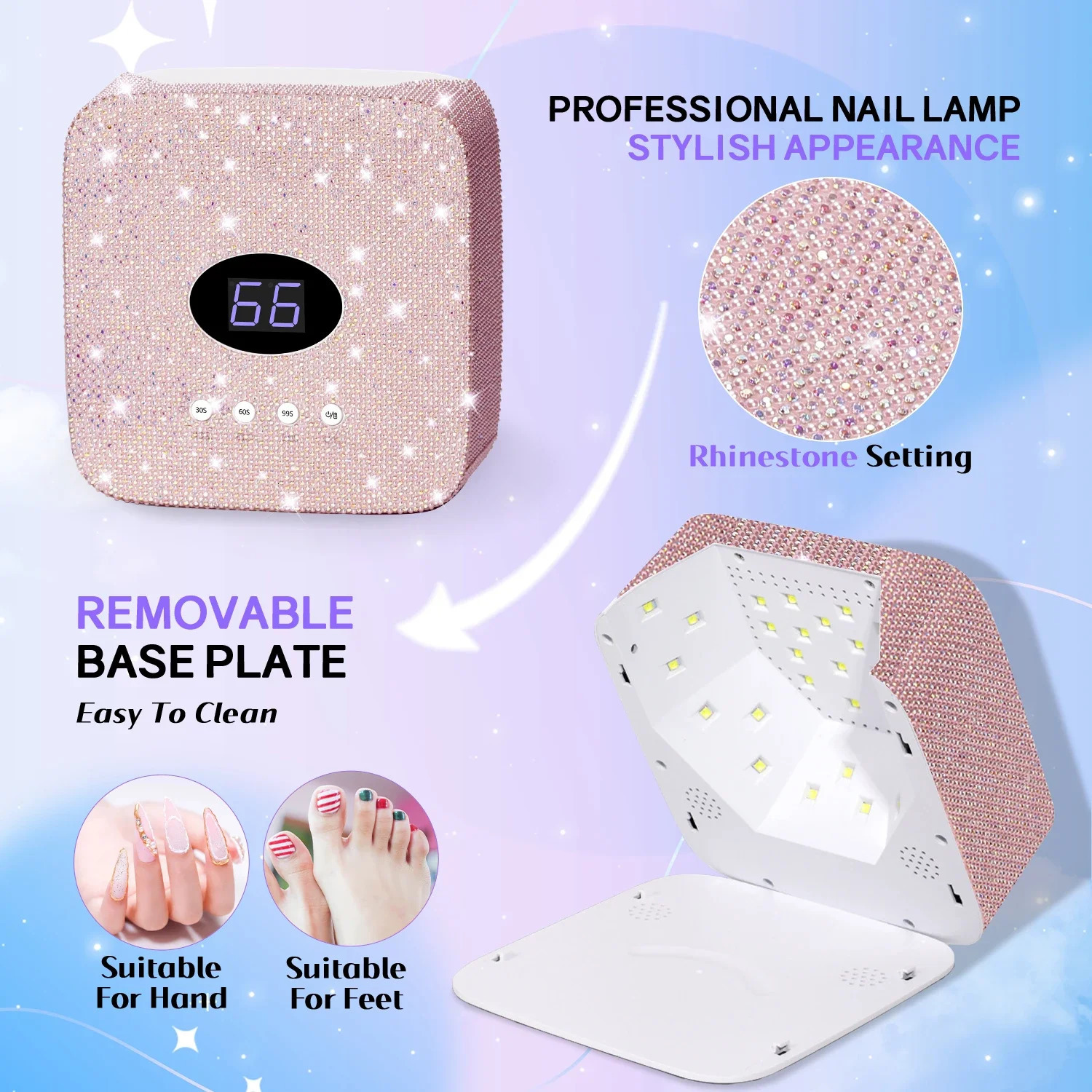 Professional Rechargeable Infrared Sensor Nail Lamp 30LED with 5 Timers Fast Cure All Gel Nail Polish Nail Drying Salon Tools 250625