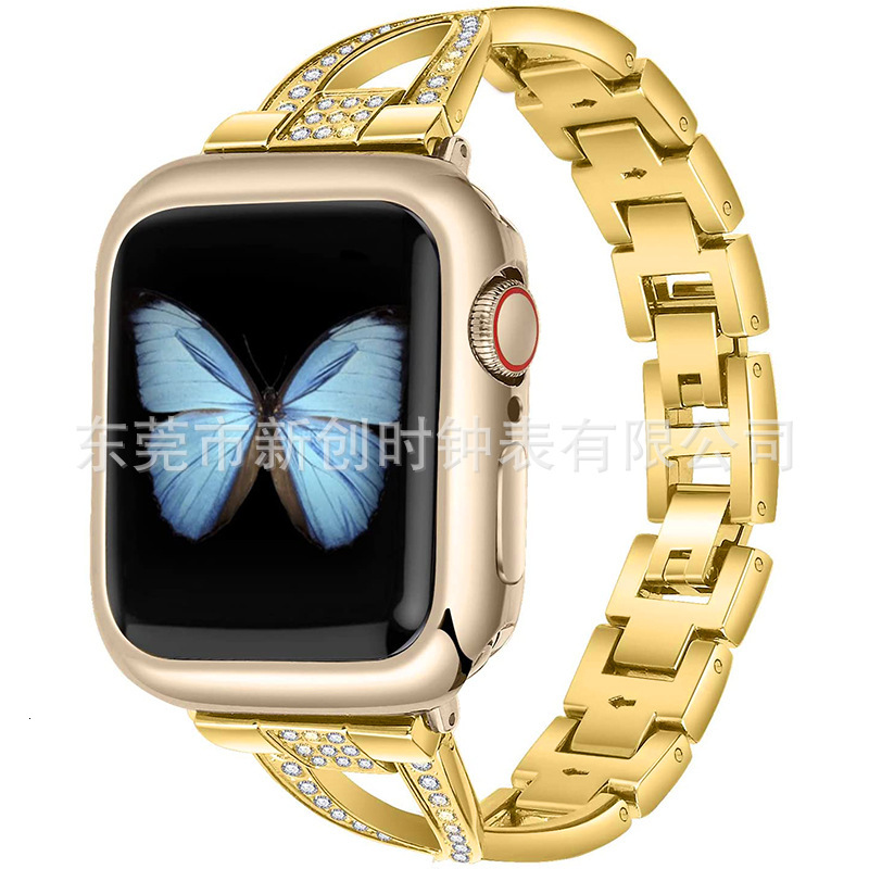 Luxury High End Diamond Inlaid Metal Watch Straps for iWatch 9-1 Apple iWatch