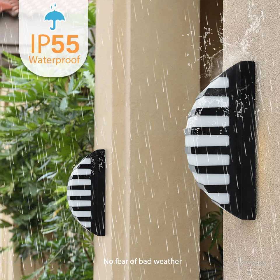 Wall Lamp Motion/NO Sensor Outdoor LED Wall Light Waterproof AC85-265V ABS 16/30W LED Lamps For Railing Fence Yard Patio Pathway XJ250624