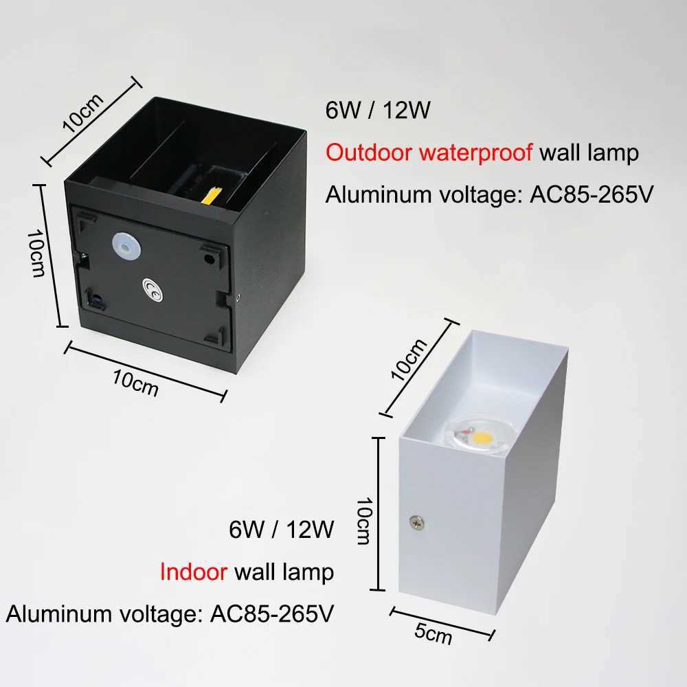 Modern Square Outdoor Wall Lamp Waterproof IP65 Indoor LED Wall Lamp Up and Down Light Aluminum Exterior Wall Light Fixtures XJ250624