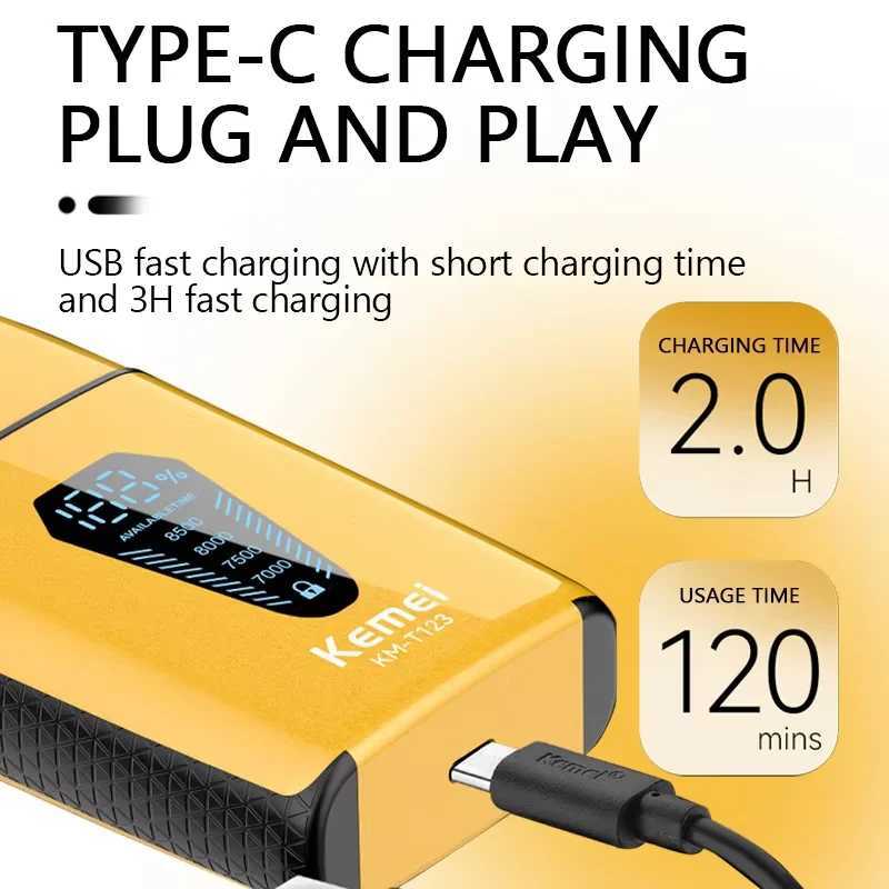 100% Kemei Hair Trimmer Electric Beard Shaver Professional Beard Trimmer Hair Trimmers Mini Shaving Machine for Men KM-T123 W250625