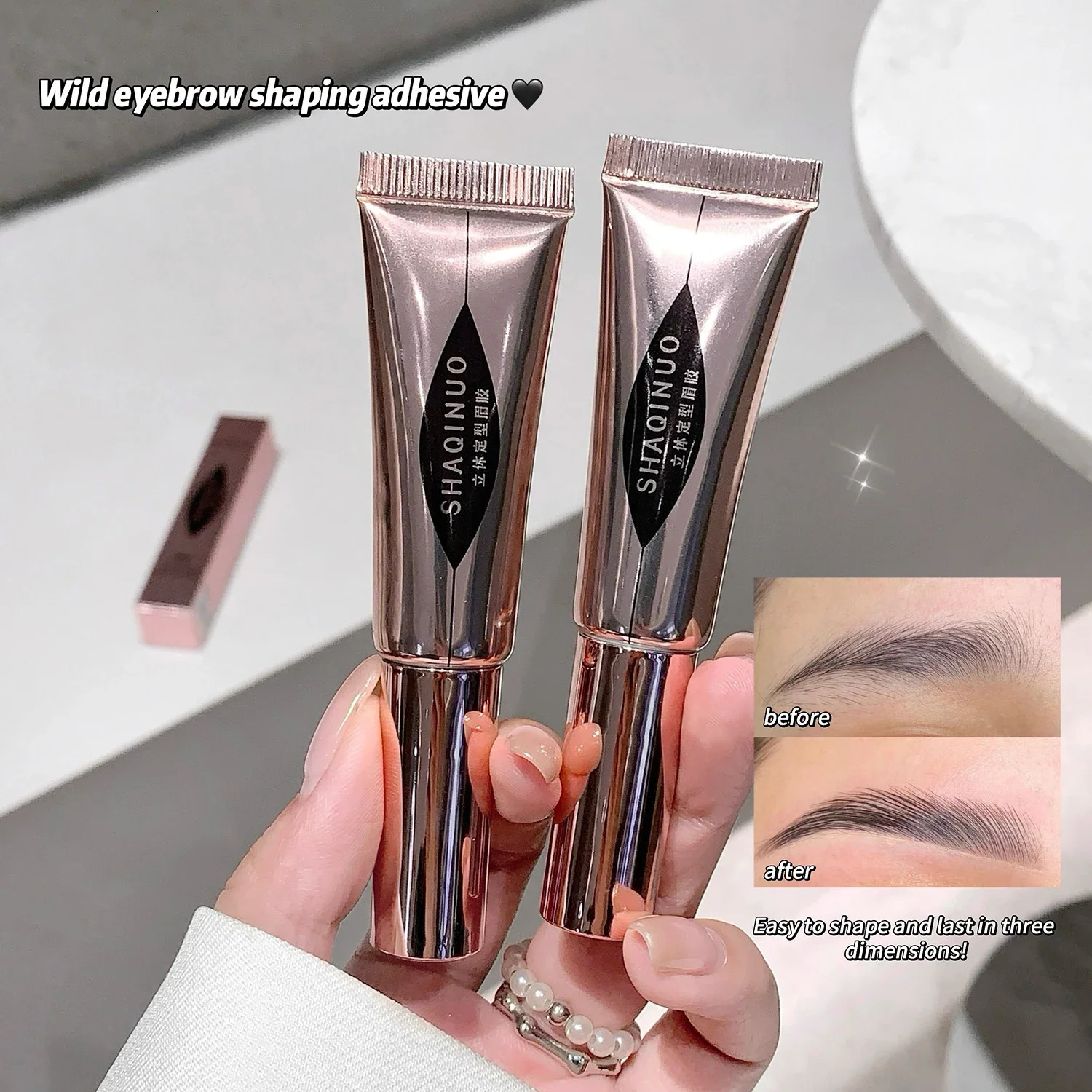 Eyebrow Styling Gel Easy to Shape Long-Lasting Hold Small Brush for Effortless Application Naturally Colored for Al 250625