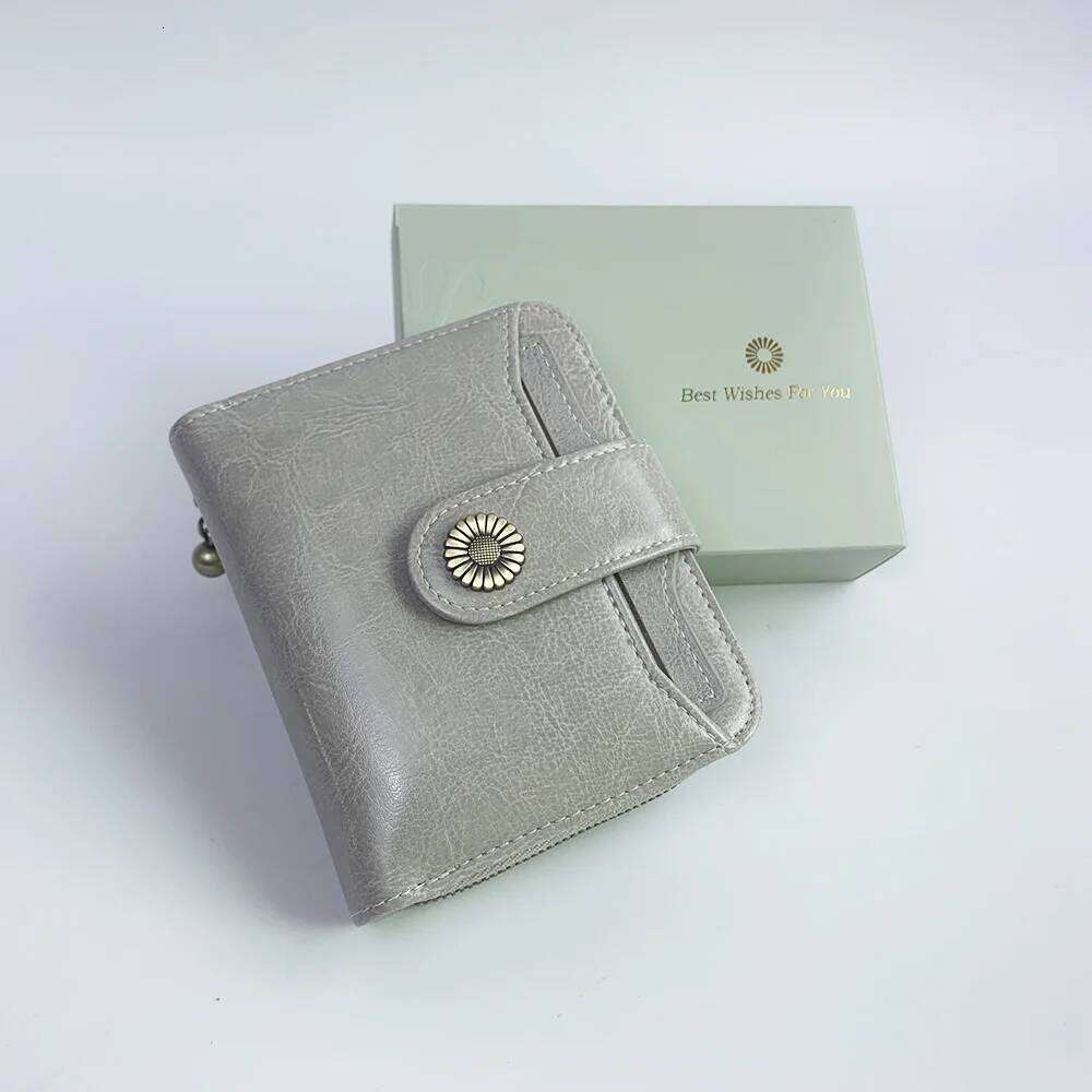 Luxurious Design Bags 2025 Women Wallet Lady Split Leather Vintage Bifold Purse Female RFID Card Holder RetroCoins Bag Gift for Mom Box Packing