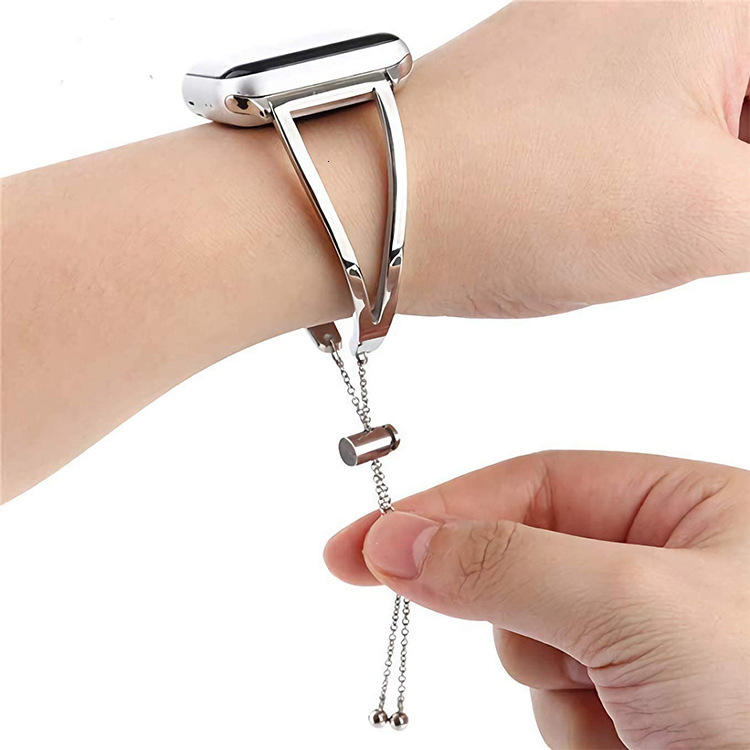 Luxury Premium Triangular Cutout Curved Plate Metal Bracelet iWatch Band New Arrival Fashion Elegant Strap for iWatch Series 1-8