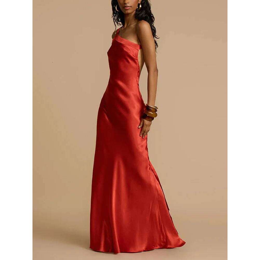 Chic Diagonal Collar Women Casual Elegant Ladies Sleeveless Party Dress Female Sexy Hollow Out Solid Dresses 2024 Vestido