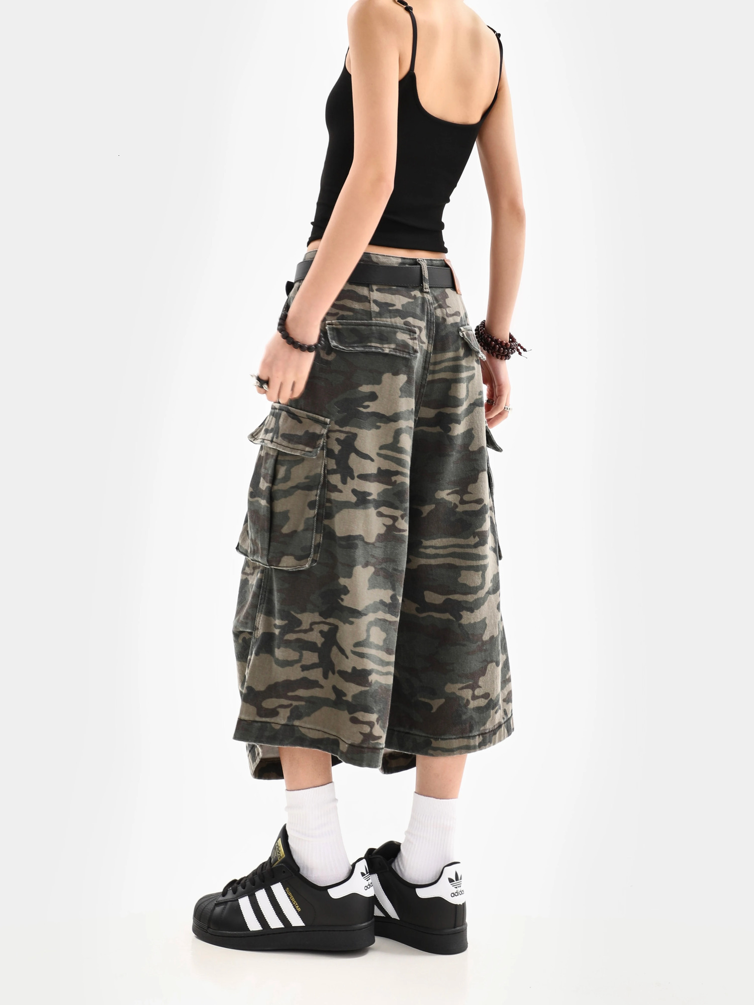 Summer Womens Camouflage Unisex Loose s Street Style Cargo Shorts Young Girl Casual Bottom Female Calflength Pants 250616