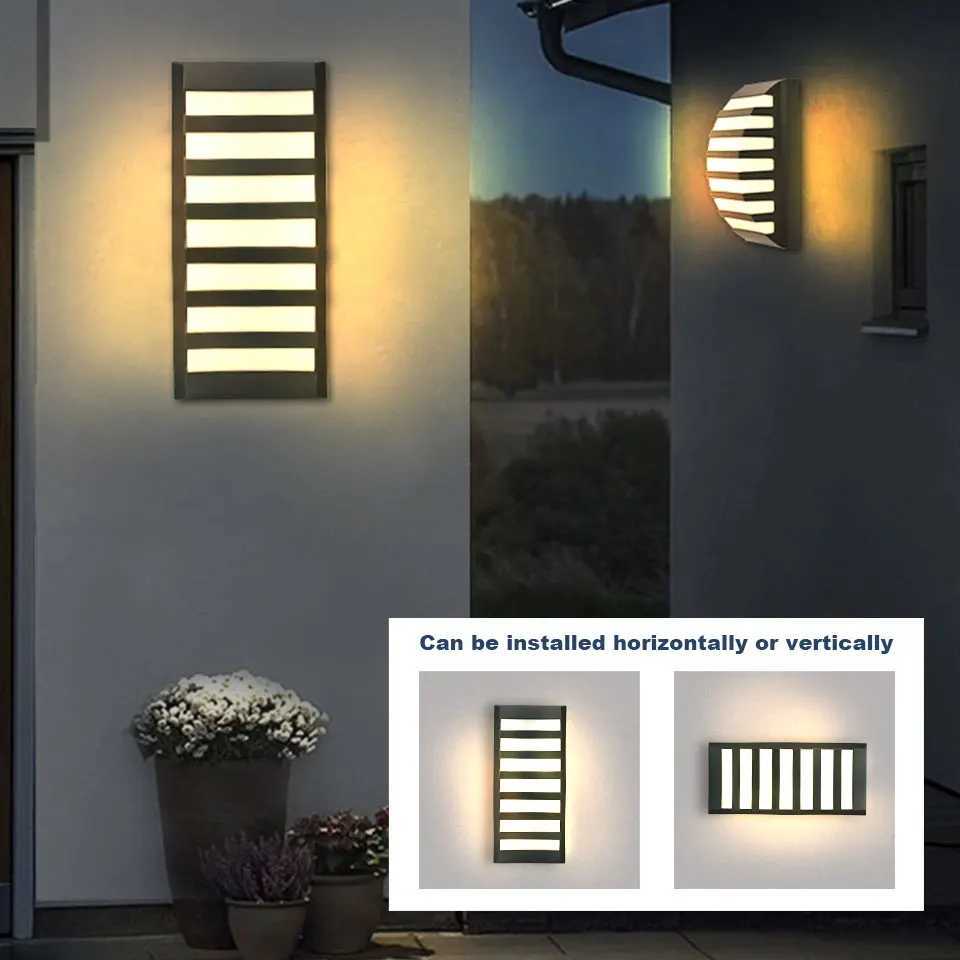 Wall Lamp Motion/NO Sensor Outdoor LED Wall Light Waterproof AC85-265V ABS 16/30W LED Lamps For Railing Fence Yard Patio Pathway XJ250624