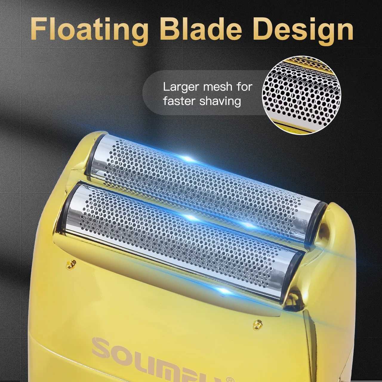 Solimpia Hair Shaver Double Blades Shaver Electric Shaver Razor Mens Close Bald Head Barber Trimmer Rechargeable for Quick Shave W250625