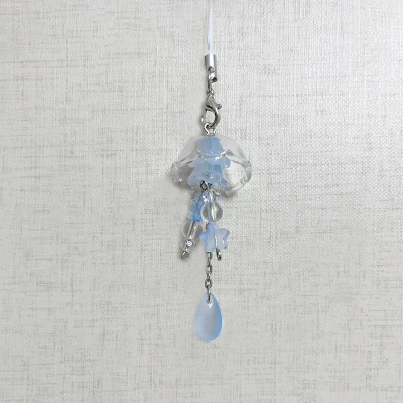 Handmade jellyfish mobile phone charm y2k original keychain 250625