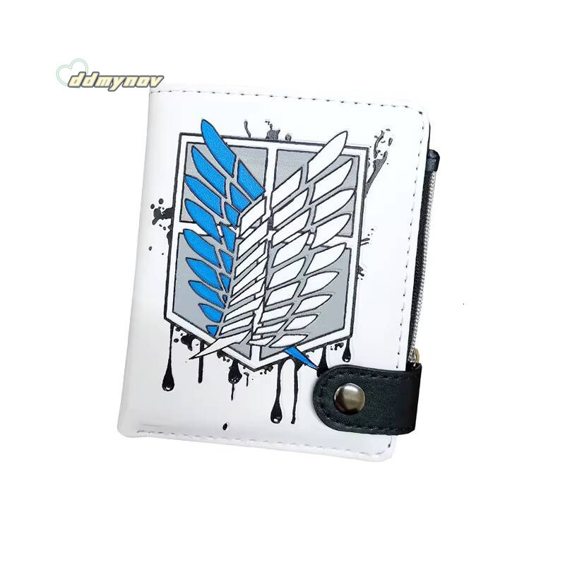 Anime AOT Short Wallet Bifold PU Leather Purse with Coin Pocket for Gift ddmynov