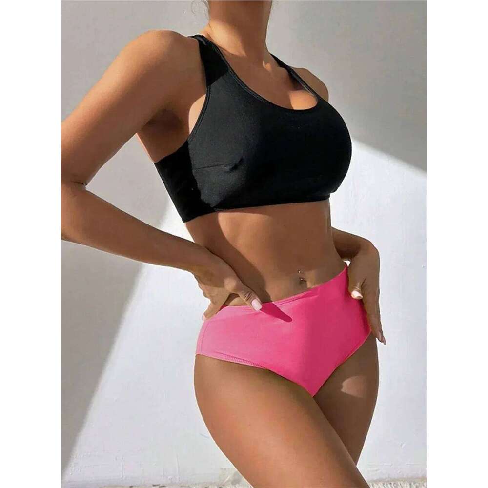 3 Pieces T-Shirt Sports Bikini Set2024 Women High Waist Swimwear Summer Beachwear Swimsuit Female Bathers Bathing Swimming Suit