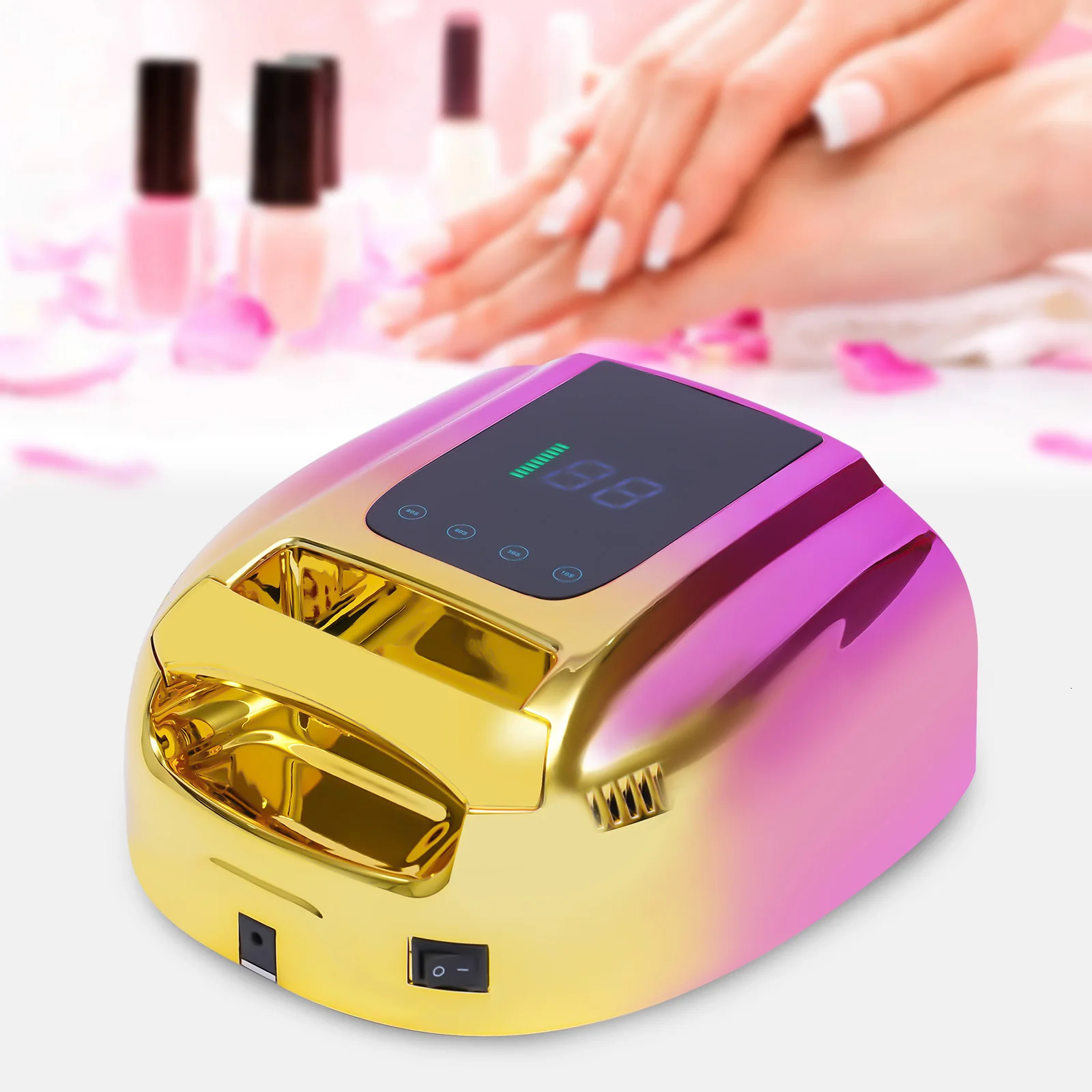 96W Nail Dryer 42 LED Beads Smart Sensor Timer Function Fast Even Drying for Hands and Feet Removable Base 250625