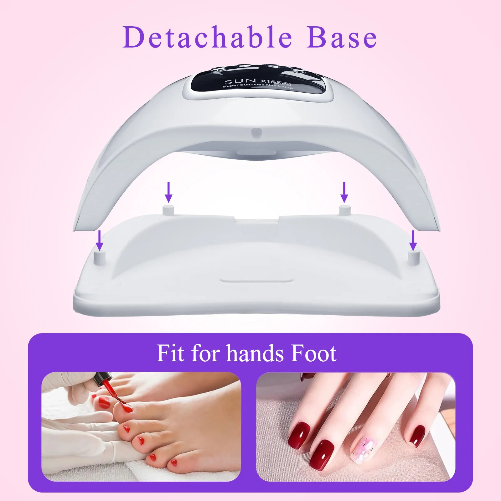 SUN X15 MAX High-Power Nail Drying Lamp For Gel Nails 280W 66LEDS Gel Polish Drying Machine With Auto Sensor UV LED Nail Lamp 250625