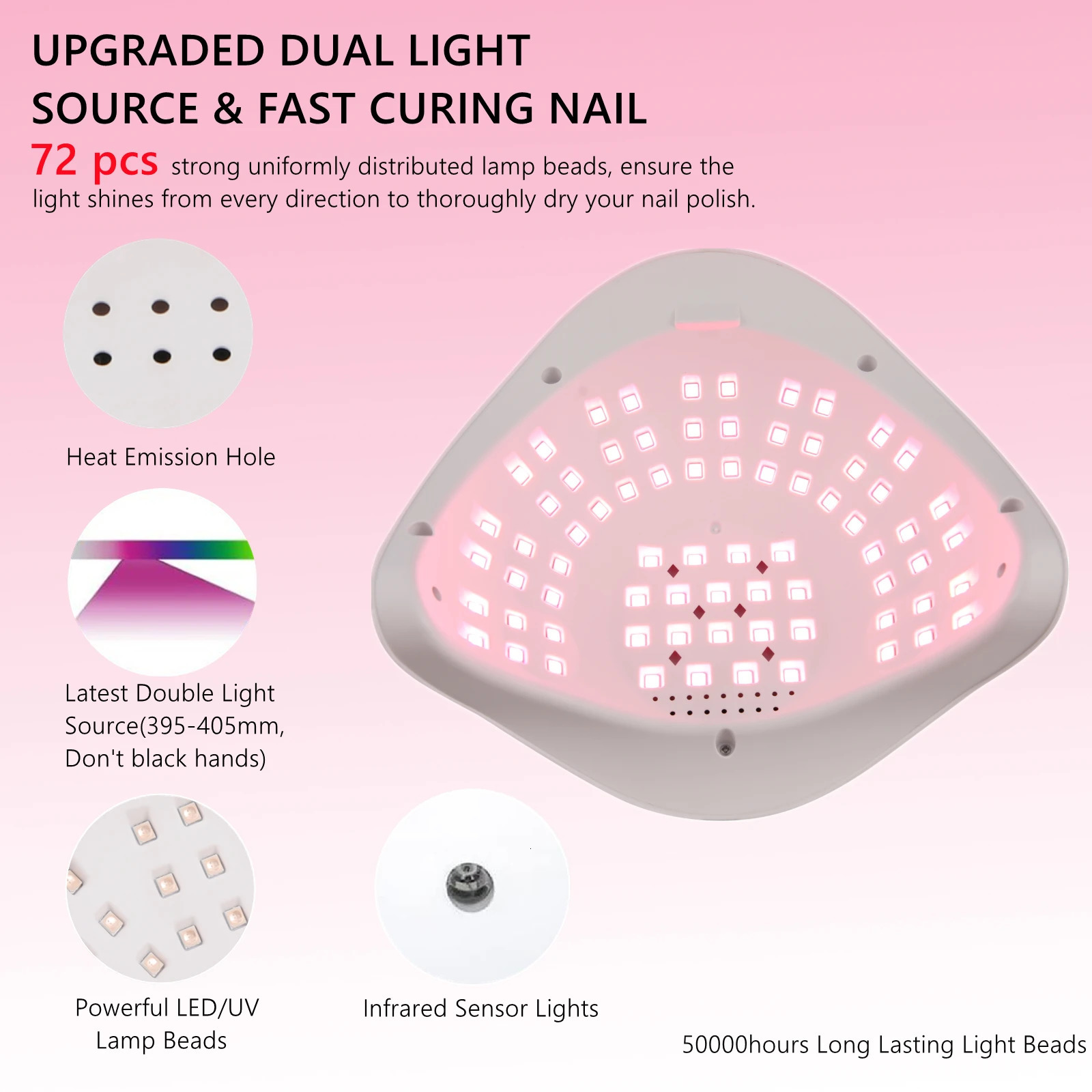 72 LEDS SUN X17 MAX UV LED Nail Lamp For Manicure Nail Dryer With Motion Sensing LCD Display Gel Polish Drying Lamp 250625