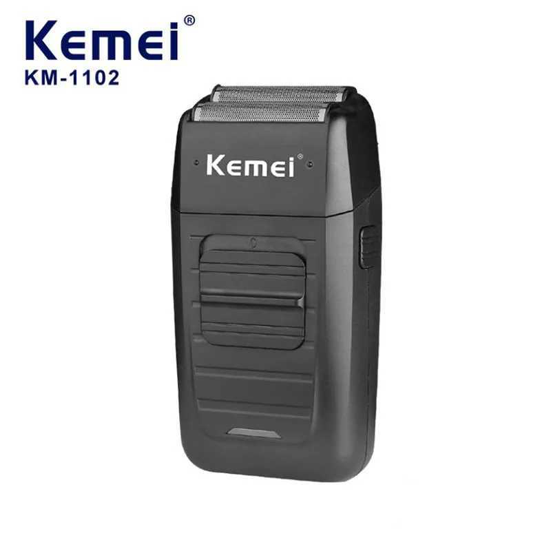 Kemei KM-1102 Hot Selling Electric Shaver for Men Foil Reciprocating Razor Double Blade Head Dry or Wet Shaving Hair/Beard Trimmer W250625