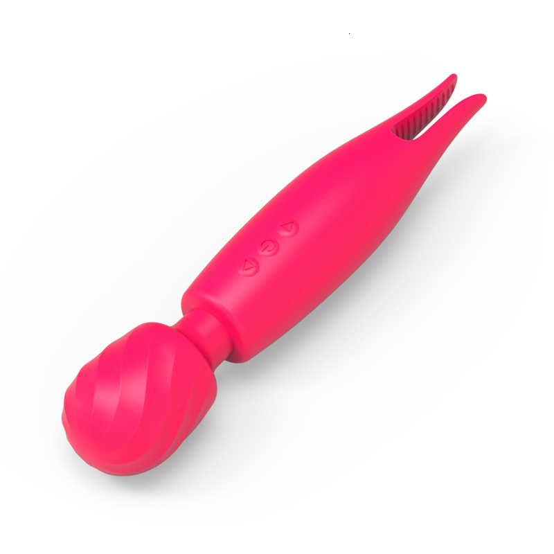 Haoqi Fun Dual-Head Charging Silicone AV Vibrator Adult Female Masturbator Sex Toy