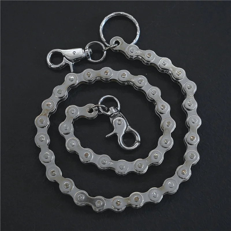Punk Rock Unique Metal Minimalist Bicycle Chain Keychains for Men Women Trendy Hip Hop Waist Pants Chain Jeans Skirt Jewelry 250625