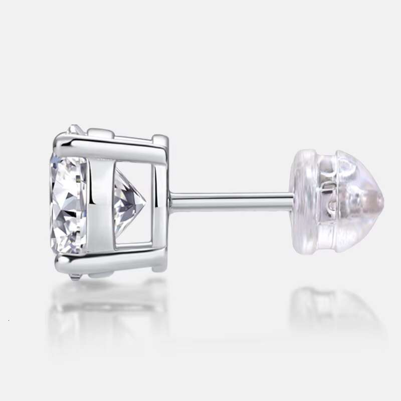 Double Layers Sterling Silver 925 Earrings Round Moissanite Customize Earrings With High Quality Fine Jewelry Luxury Earrings