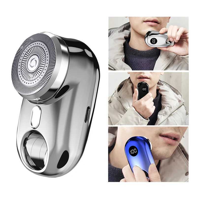 Mini Men Travel Electric Shaver With Atmosphere LED Lamp Portable Rechargeable Cordless Electric Face Beard Razor Trimmer Knives W250625