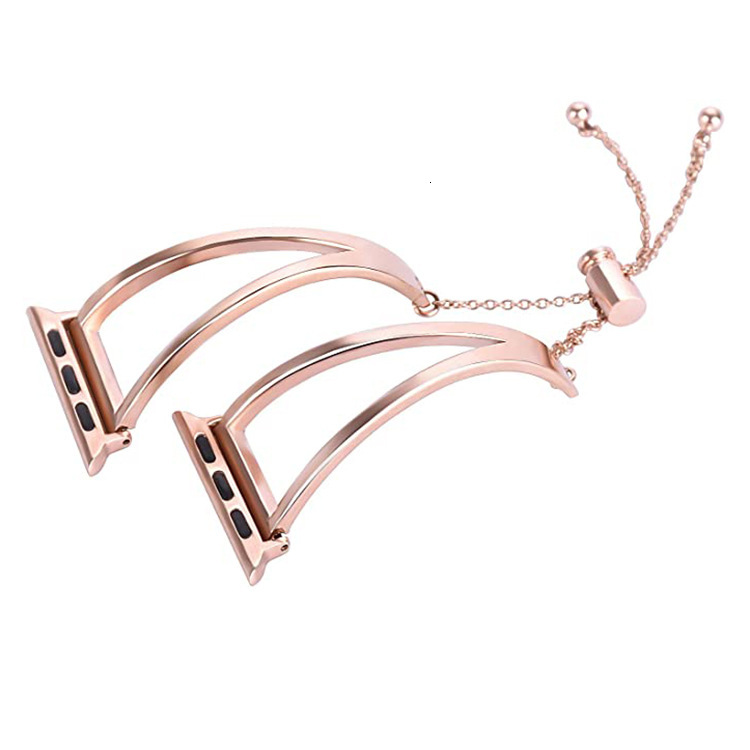 Luxury Premium Triangular Cutout Curved Plate Metal Bracelet iWatch Band New Arrival Fashion Elegant Strap for iWatch Series 1-8