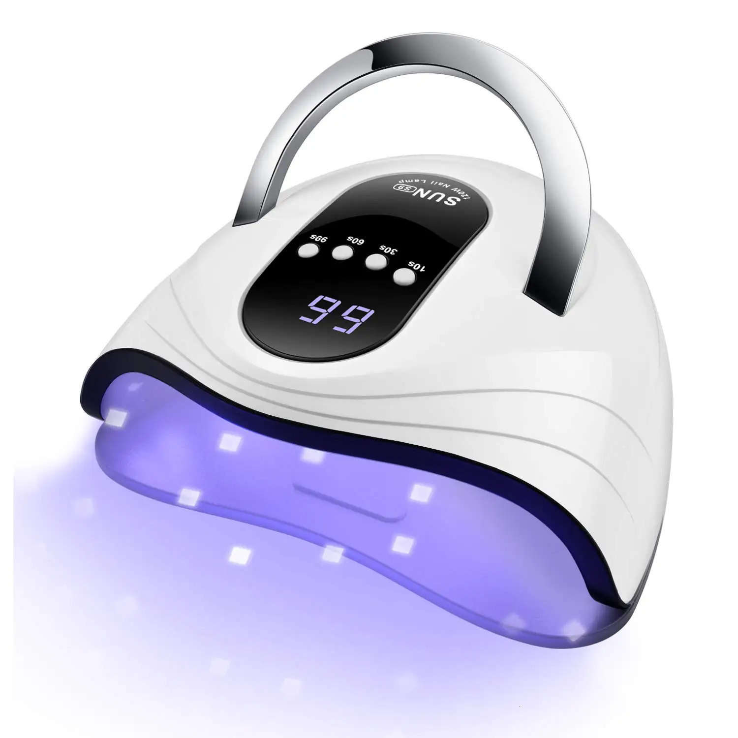 UV Gel Nail Lamp 120W LED Nail Light Fast Dryer for Gel Polish Curing with 4 Timers Portable Handle Large Space Automatic Sensor 250625