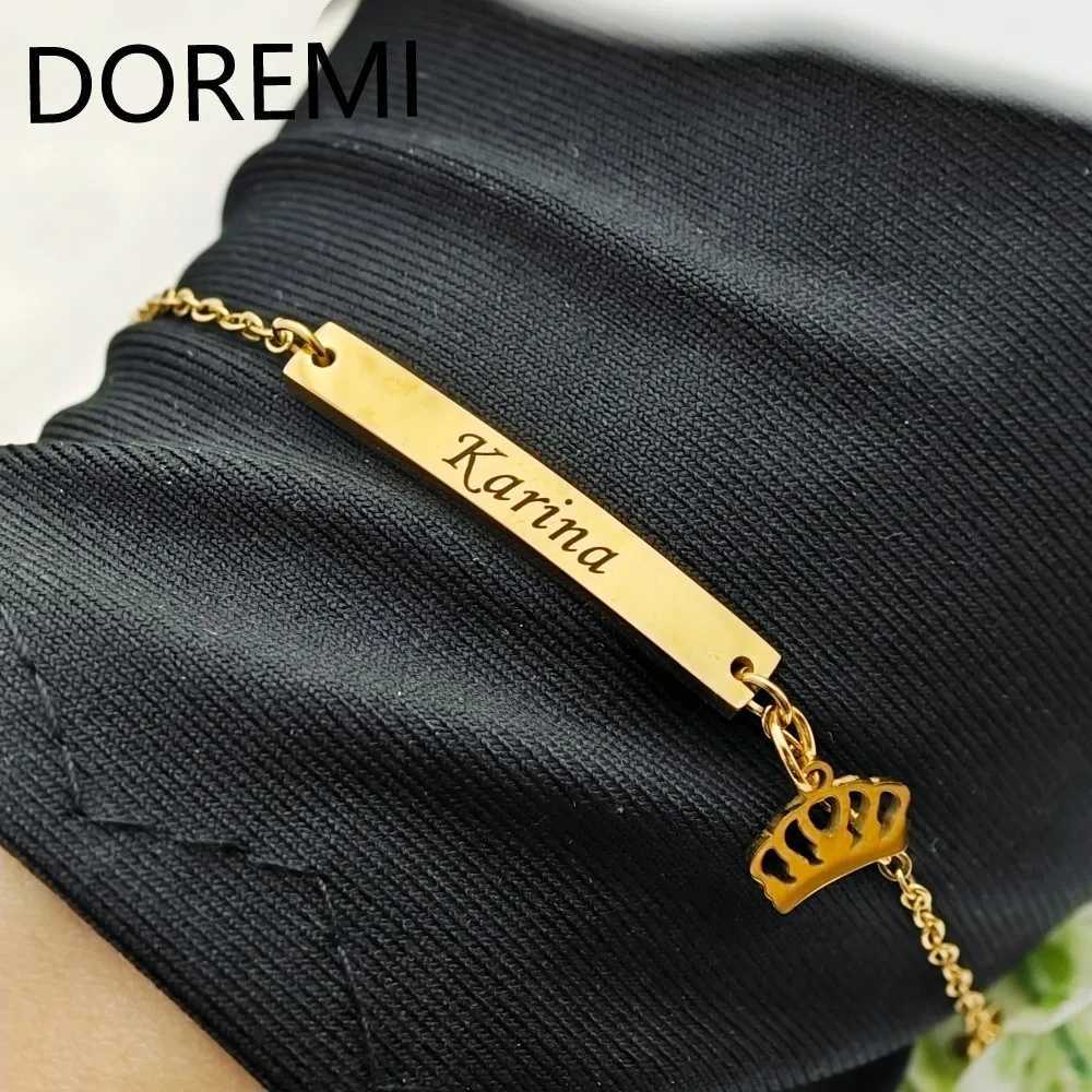 DOREMI Baby Bracelet Personalized Gift Custom New Born to Teen Kids Best Gift for Baby Engraved Name Charms Bracelet X250625