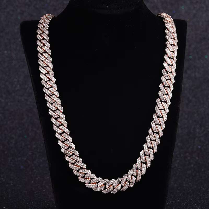 Diamond Cuban Chain S925 Sterling Silver Moissanite Cuban Link Chain Cuban Necklace