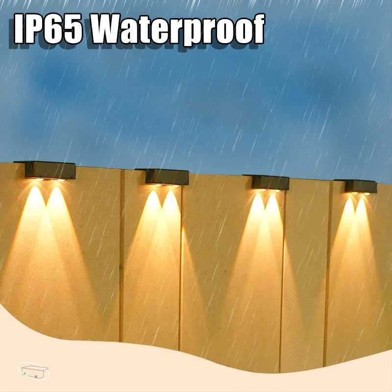 1/2/6 Pcs Outdoor Solar Wall Light Waterproof Fence Lamp Ultra Strong Spotlight Illumination for Garden Fence or Exterior WallXJ250624