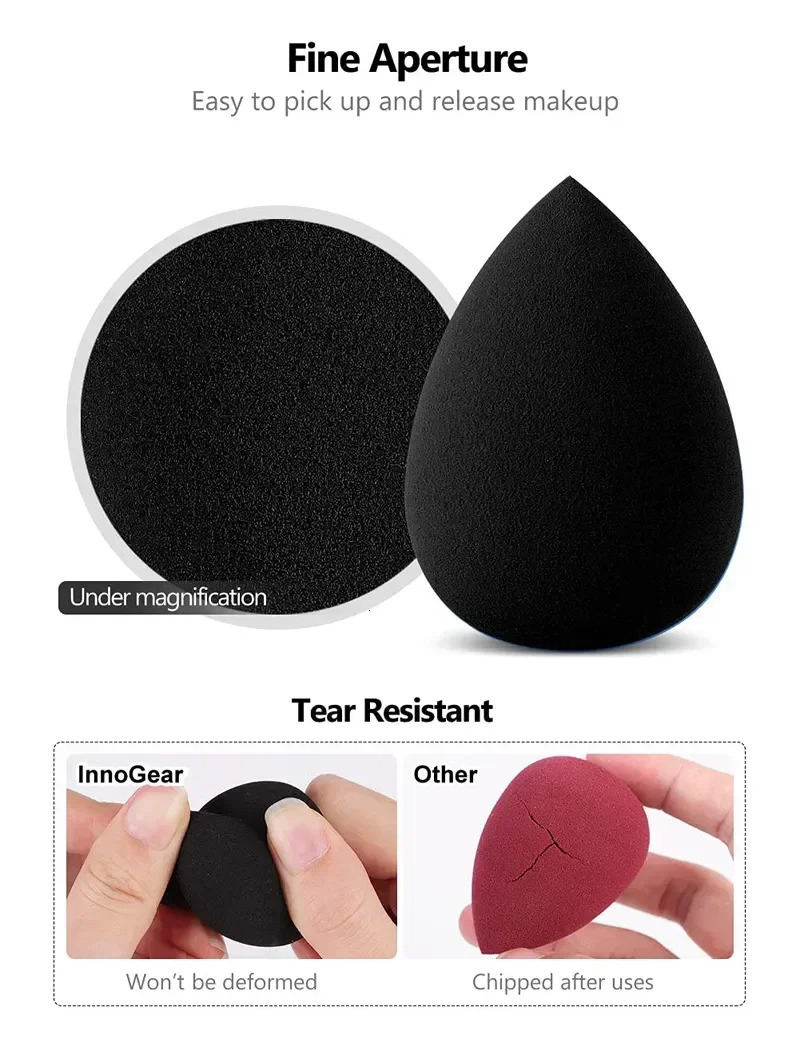 10 Pcs Black Makeup Sponges Tools Applicator Super Soft Sponge Powder Blender Smooth Foundation Contour Blending Cosmetic Puff 250625