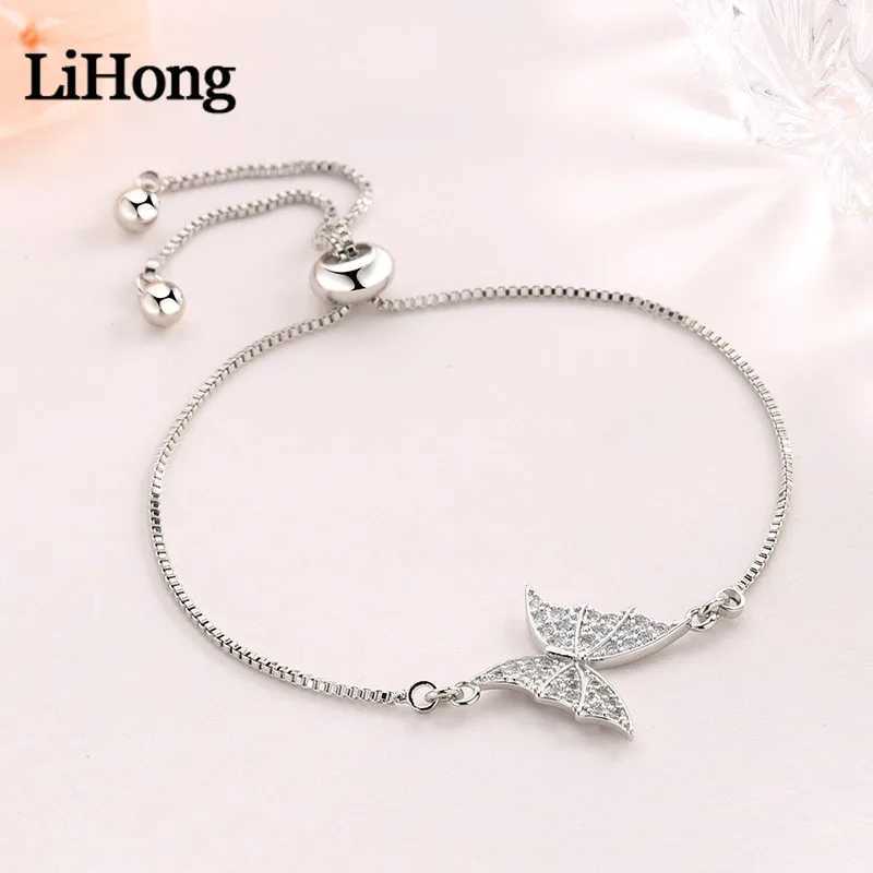 925 Sterling Silver Bracelet Pendant Zircon Crystal Adjustable Bracelet for Women Jewelry X250625