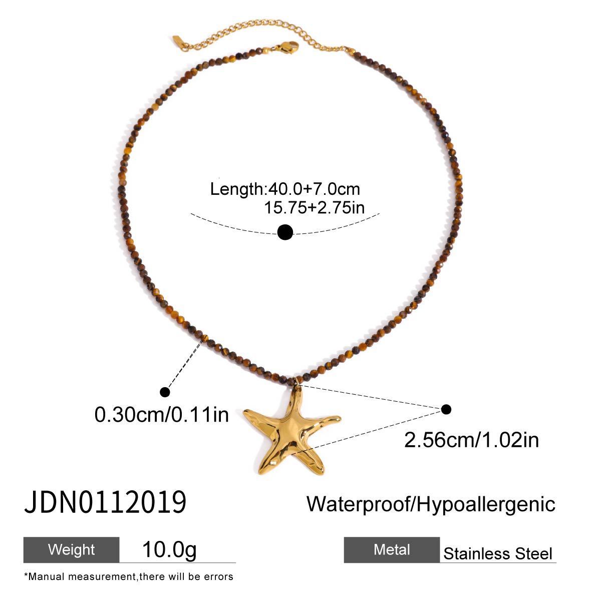 Jedding Stainless Vacation Style Beaded Necklace Titanium Steel Jewelry for Women High-end Non-fading Clavicle Chain