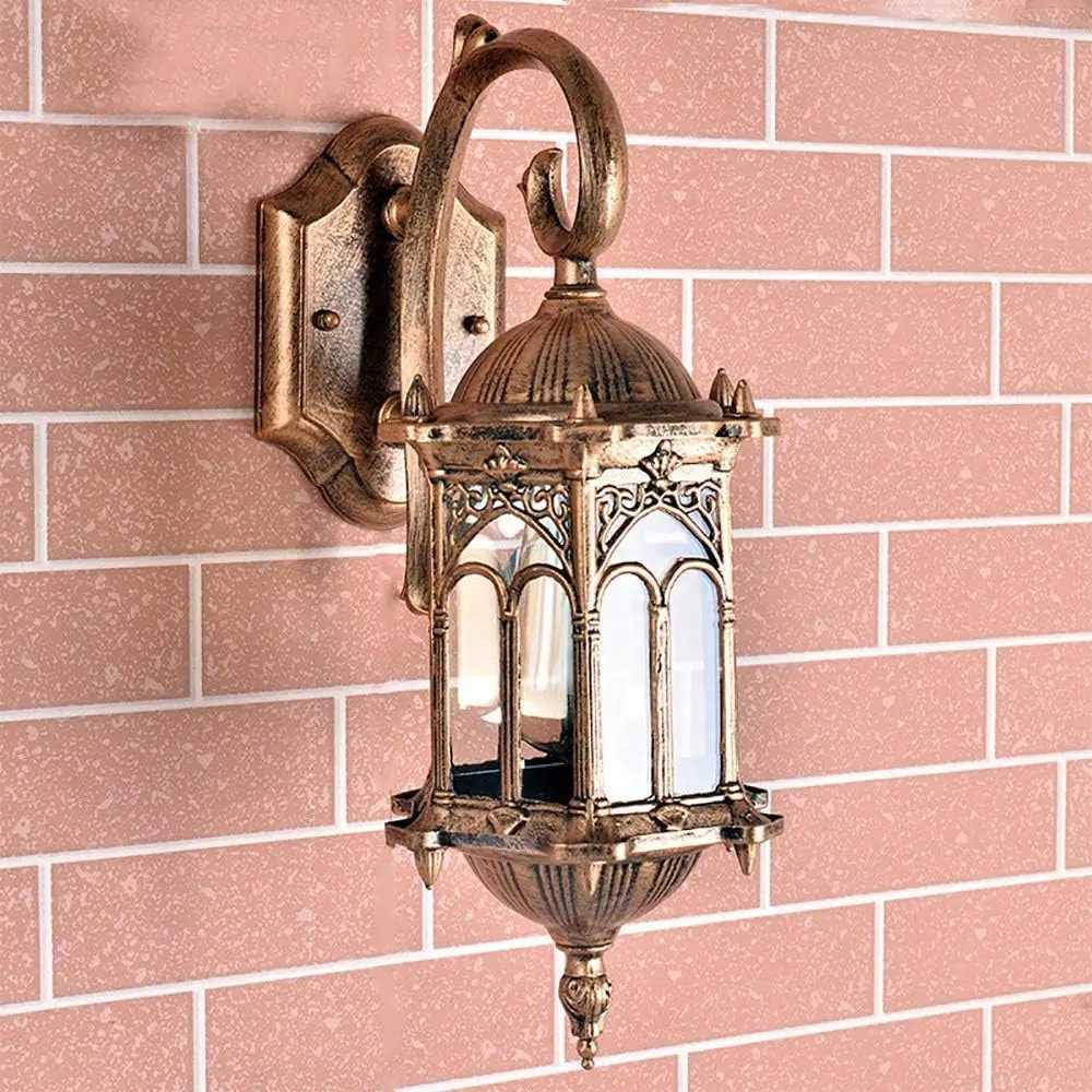 Outdoor Wall Light Lamp Antique Sconce Lantern Porch Lighting Exterior Fixture IP55 Waterproof E27 Bulb (Not Included) XJ250624