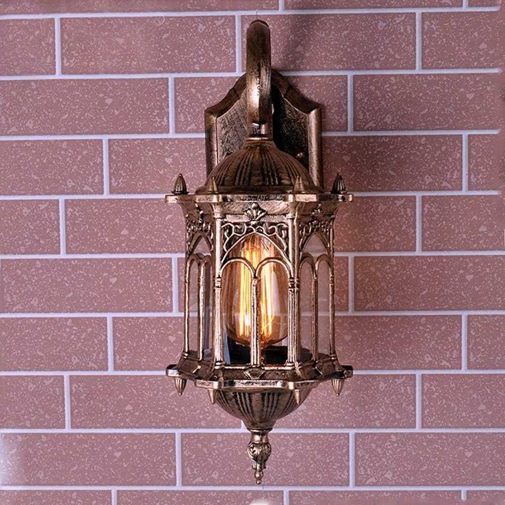 Outdoor Wall Light Lamp Antique Sconce Lantern Porch Lighting Exterior Fixture IP55 Waterproof E27 Bulb (Not Included) XJ250624