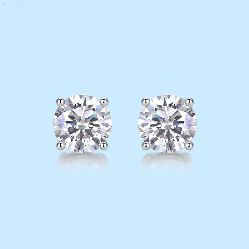 Double Layers Sterling Silver 925 Earrings Round Moissanite Customize Earrings With High Quality Fine Jewelry Luxury Earrings