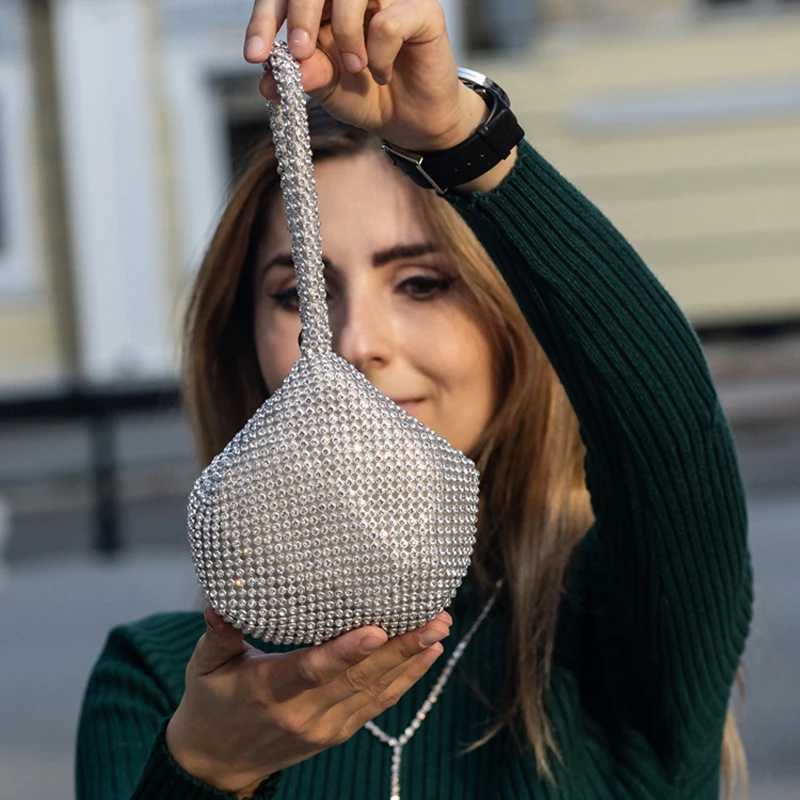 Soft Rhinestones Small Evening Bags Diamonds Day Clutch Zipper Pocket Money Purse With Black Gold Silver Bags M250625
