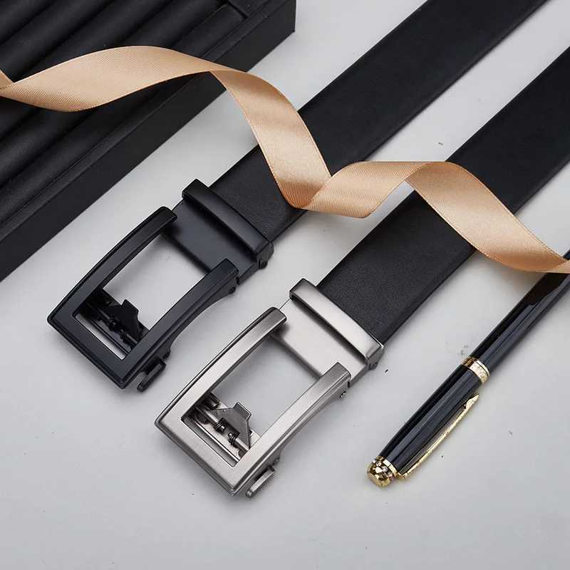 Fashion Designer Mens Automatic Belt 110-130cm Alloy Automatic Buckle Ratchet Belt Mens Genuine Leather Belt W250625