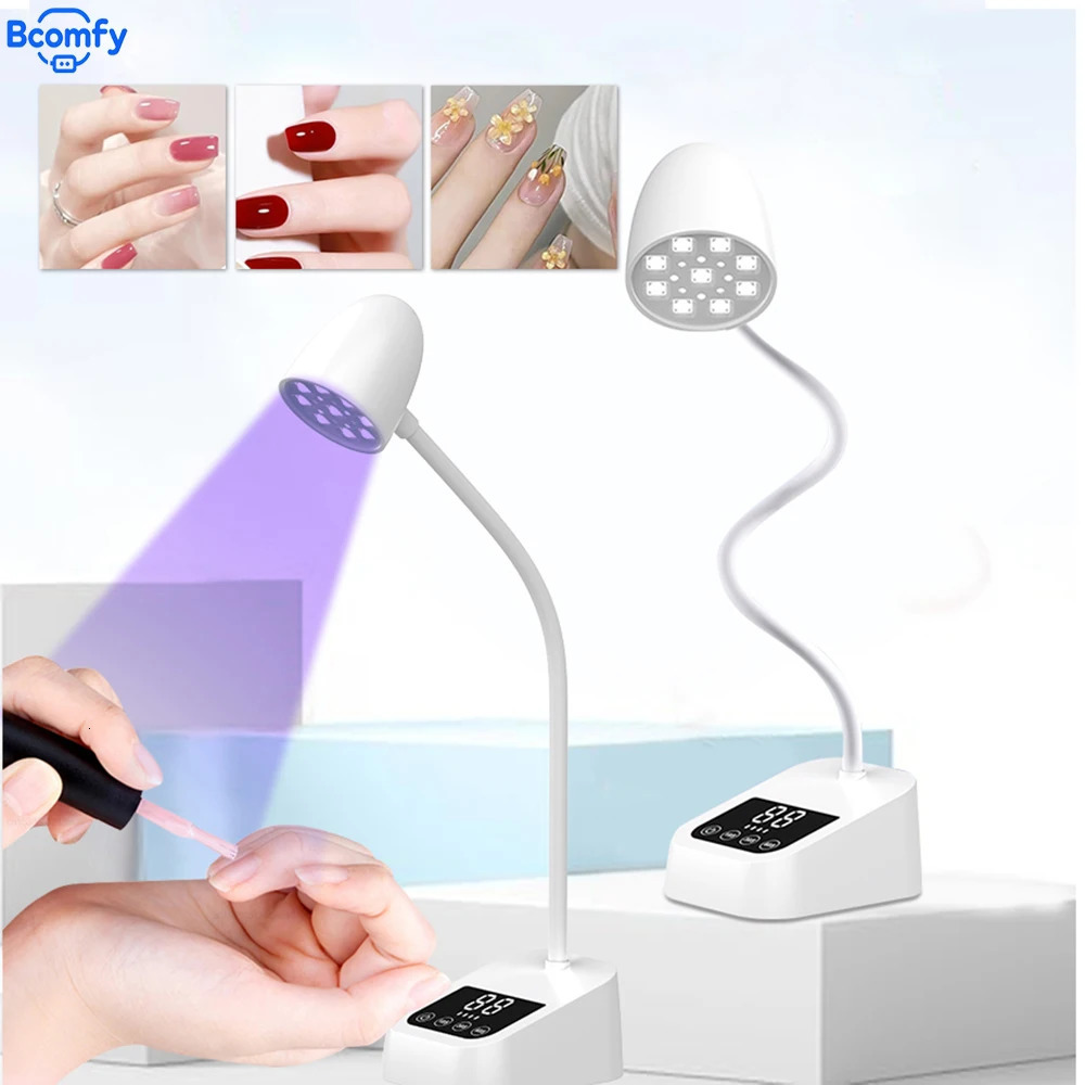 LED UV Nail Lamp Rechargeable Nail Lamp Dryer 360 Degree Bendable with Automatic Sensing Touch Desk Lamp Nail Equipment 250625