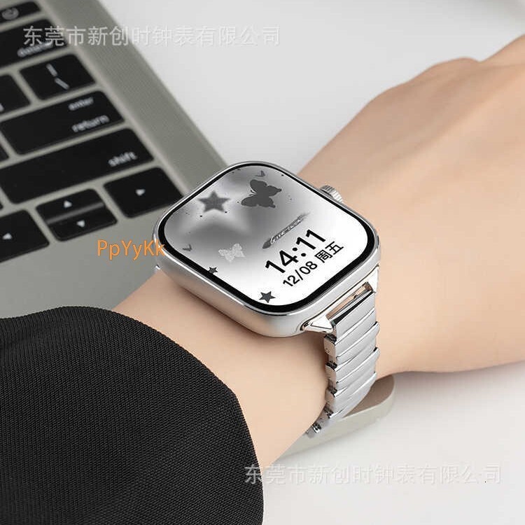 Luxury Premium Metal Stylish Foldover Clasp Women's Watch Band for Apple Watch Series 8 9 10