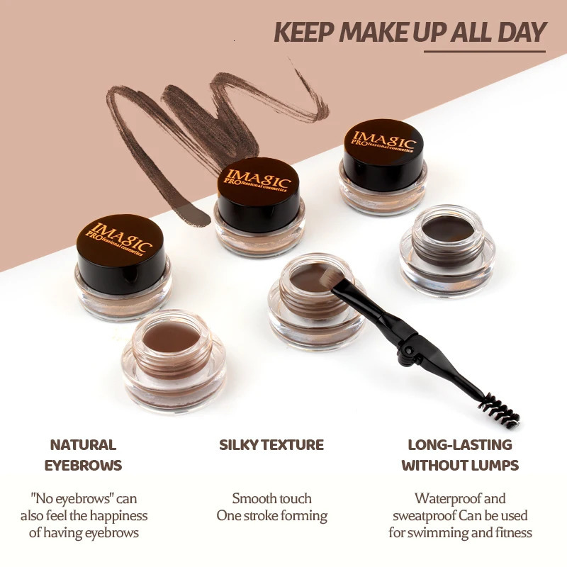 IMAGIC Professional Eyebrow Gel 6 Colors Eyebrow Enhancer Brow Enhancers Tint Makeup Eyebrow Brown With Brow Brush Tools 250625