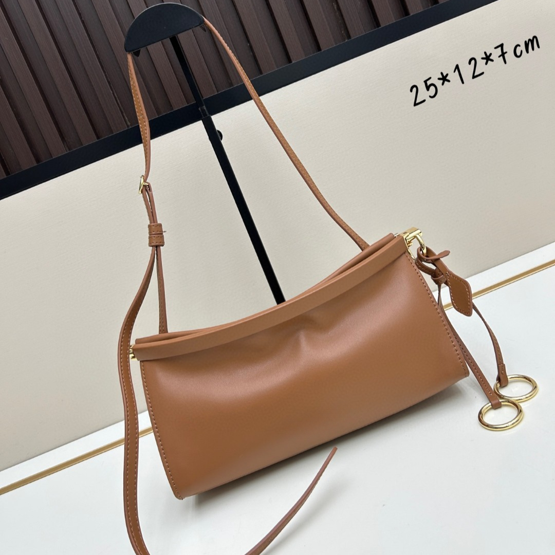 Real Cow Leather Shoulder Bags 2025 New Luxury Designer Underarm Bag Women Handbags Clasp Closure Fashion Lady Gift Stylish Day Clutches 3243