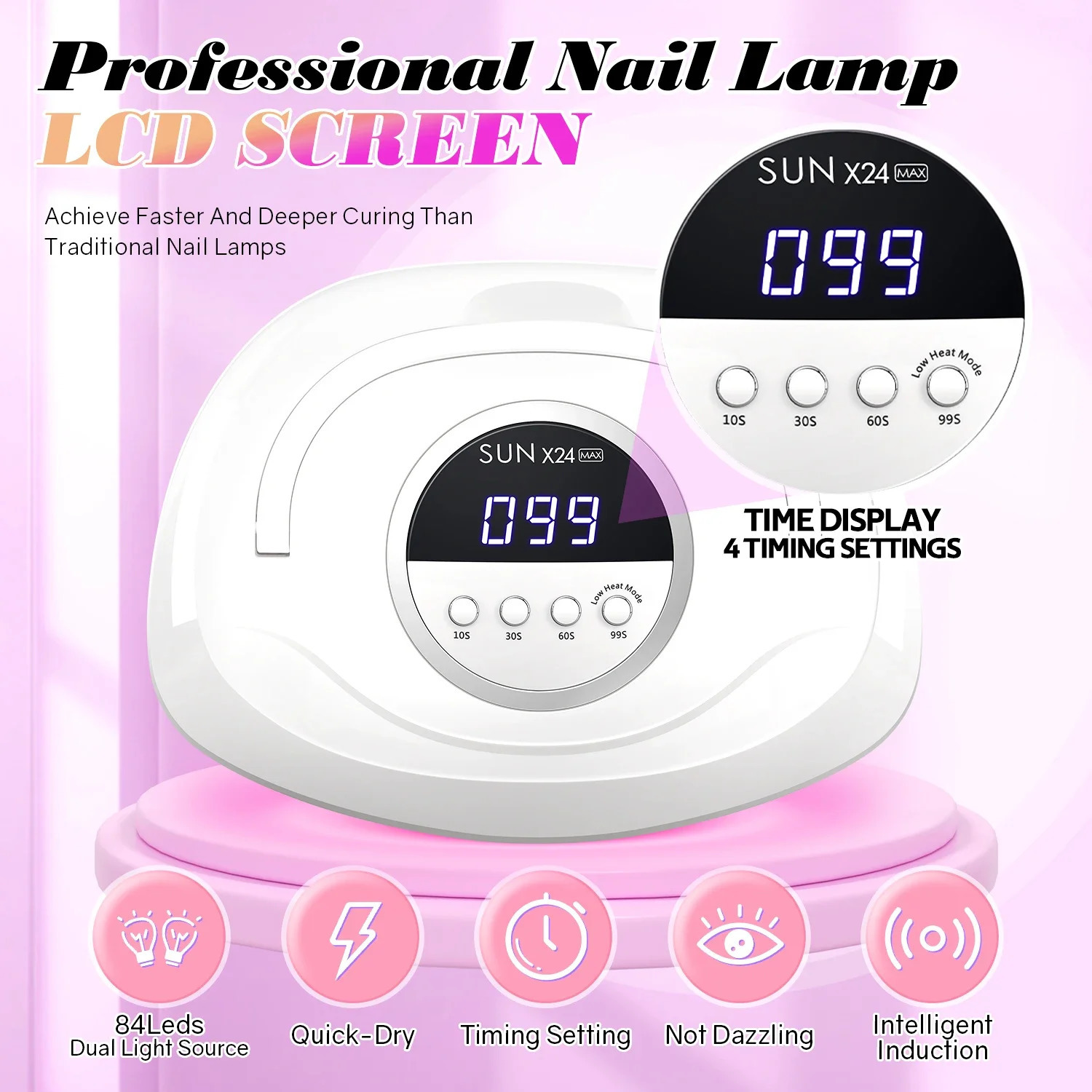 84 LEDS Nail Dryer LED Nail Lamp UV Lamp for Curing All Gel Nail Polish Motion Sensing Manicure Pedicure Salon Tool Big Space 250625