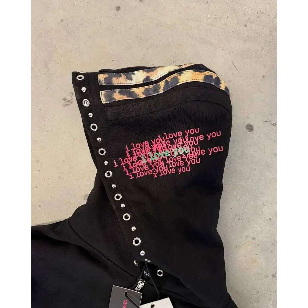 Y2K Trendy Haruku Hip Hop Fashion Leopard Print Oversized Zipper Men Women Loose Casual Hoodie Jacket Streetwear