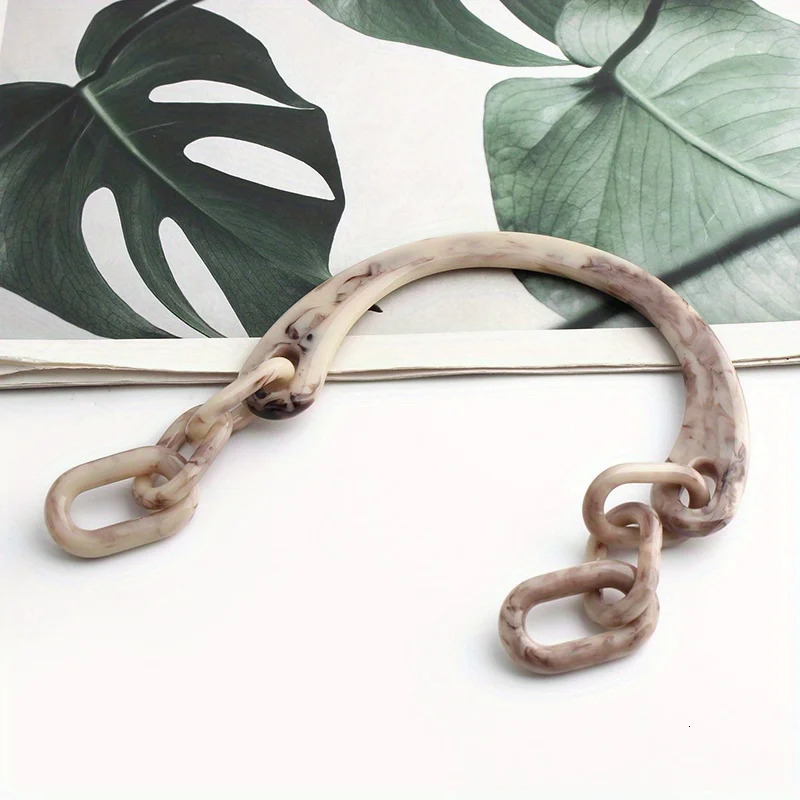 1PC 132cm145cm Beige Ushaped Resin Handbag Shoulder Bag Chain Acrylic Amber Decorative DIY Handle Accessories 250624