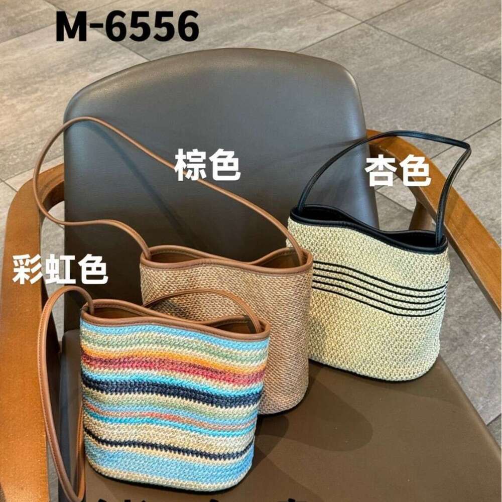 Summer New fanshion Raffia Woven Large Capacity Bucket Handheld Letter sac Tote Shoulder Bag Travel Vacation Luxury designer tote bag
